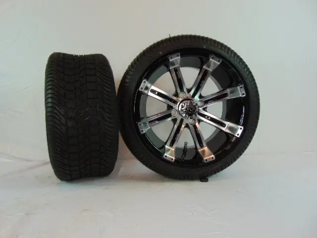 14" "Tempest" Black And Chrome Set Of Wheels And Street Tires(4) 1
