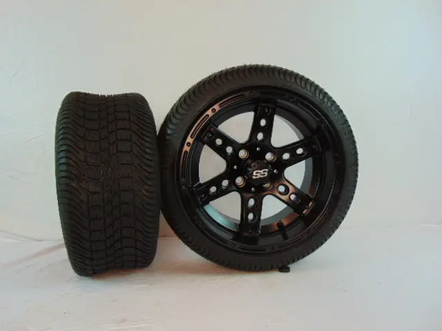 14" "Dominator" Matte Black Set Of Wheels And Street Tires(4) 1