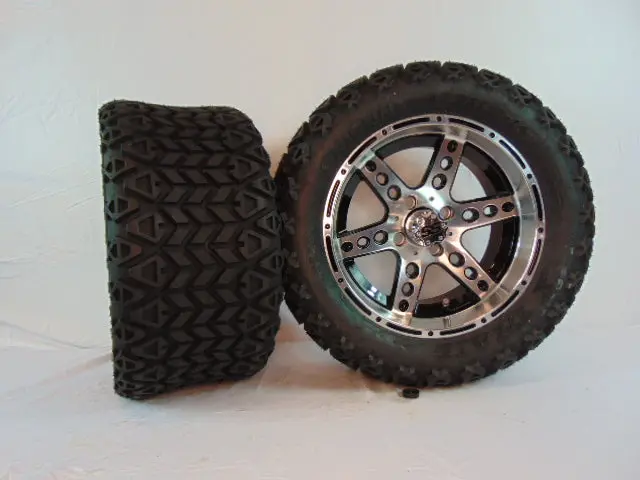14" "Dominator" Chrome And Black Set Of Wheels And All-Terrain Tires(4) With Lift Kit 1