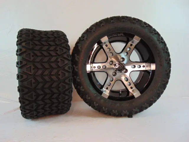 14" "Dominator" Black And Chrome Set Of Wheels And All-Terrain Tires(4) With Lift Kit 1