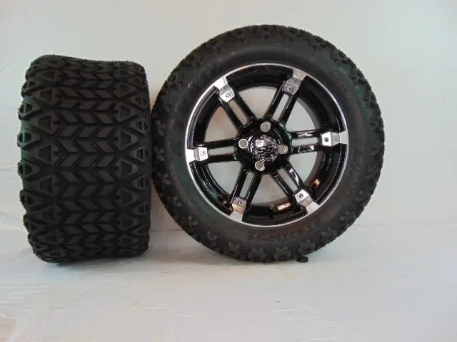 14" "Hulk" Black And Chrome Set Of Wheels And All-Terrain Tires(4) With Lift Kit 1