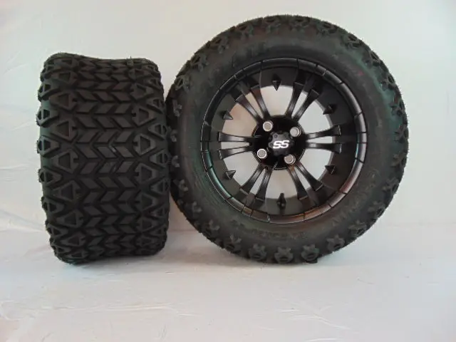 14" "Vampire" Matte Black Set Of Wheels And All-Terrain Tires(4) With Lift Kit 1