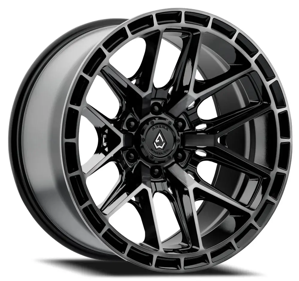 17X9 Arena A114 Battle Glossy Black Machined Ddt Face And Lip Wheel 6X139.7 (+1Mm) 1