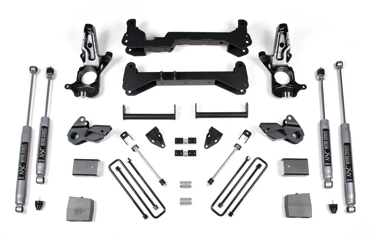 7 Inch Lift Kit Silverado/Sierra 2500Hd 01-10 2Wd Carrier Below Crossmember W/Fox 2.0 Performance Shocks 1