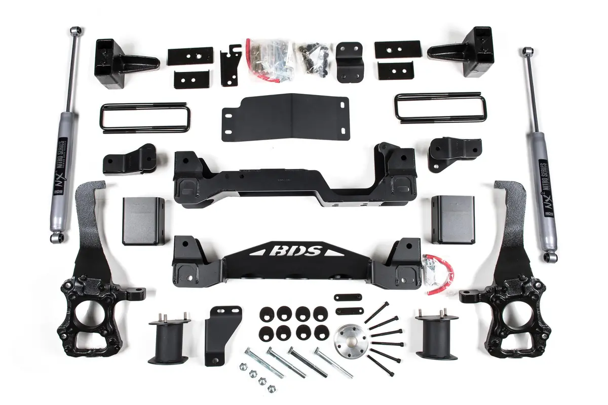 6 Inch Lift Kit Ford F150 15-20 4Wd 5 Inch Block Kit Fox 2.0 Performance Shocks 1