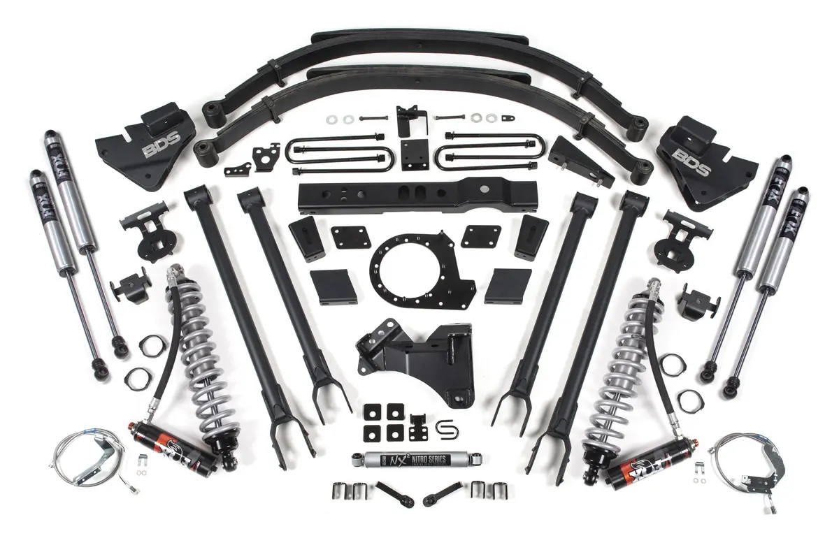 8 Inch Lift Kit W/ 4-Link Fox 2.5 Performance Elite Coil-Over Conversion Ford F250/F350 Super Duty 17-19 4Wd Diesel 1