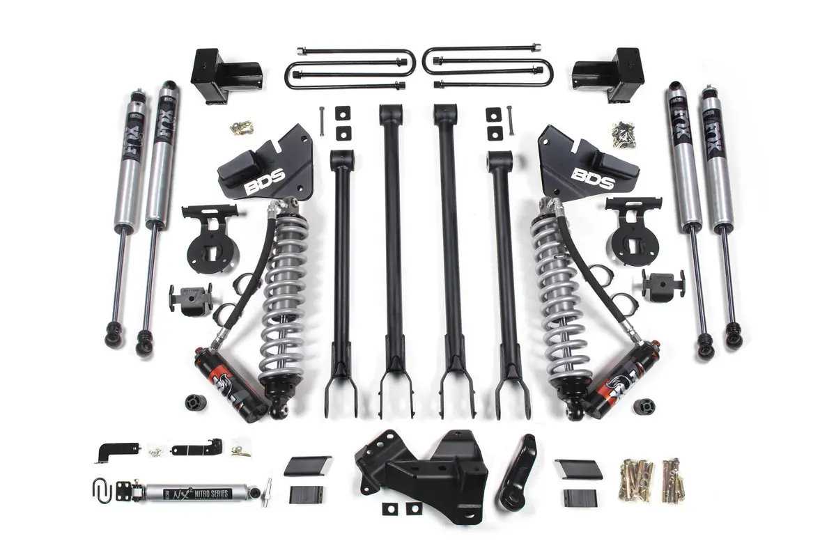 4 Inch Lift Kit W/ 4-Link Fox 2.5 Performance Elite Coil-Over Conversion Ford F350 Super Duty Drw 20-22 4Wd Diesel 1