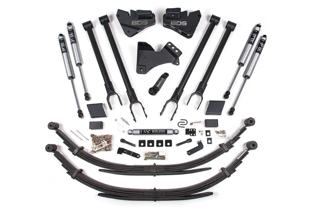5 Inch Lift Kit W/ 4-Link Ford F250/F350 Super Duty 20-22 4Wd Gas Leaf Springs Fox 2.0 Performance Shocks 1