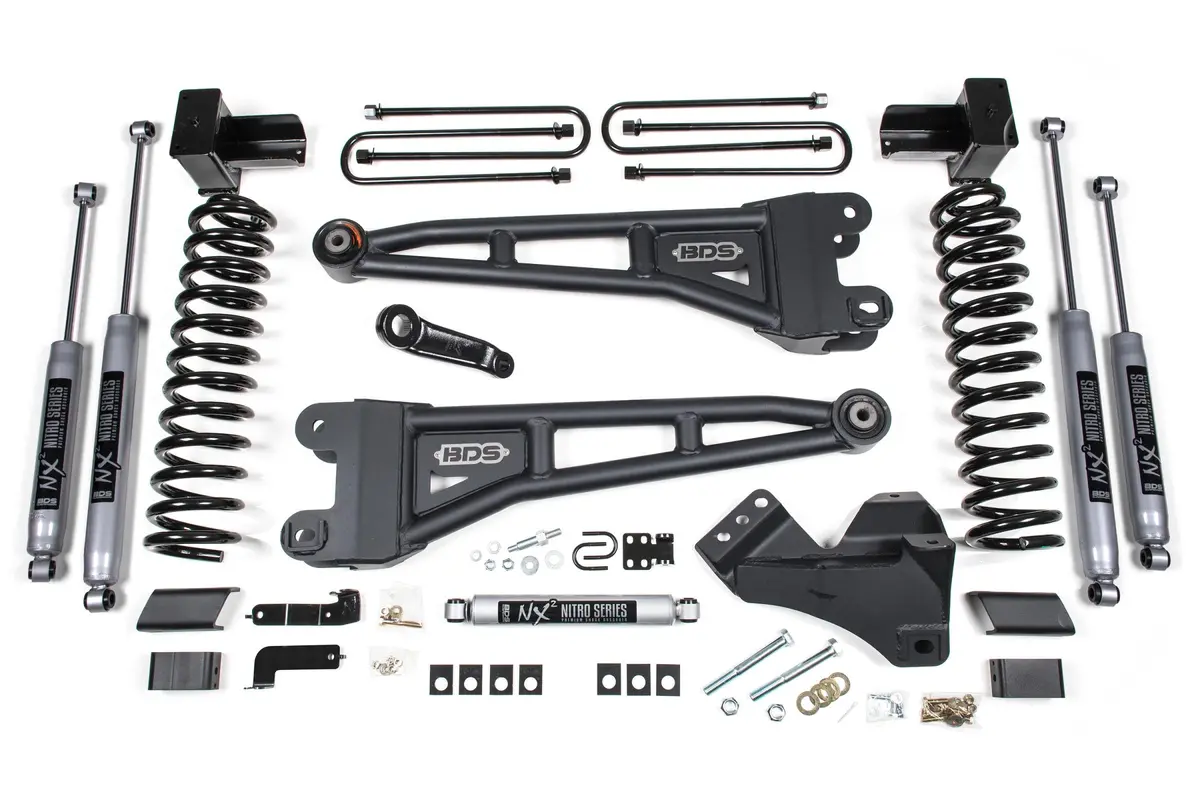 4 Inch Lift Kit W/ Radius Arm Ford F350 Super Duty Drw 17-19 4Wd Gas Nx2 Nitro Shocks 1