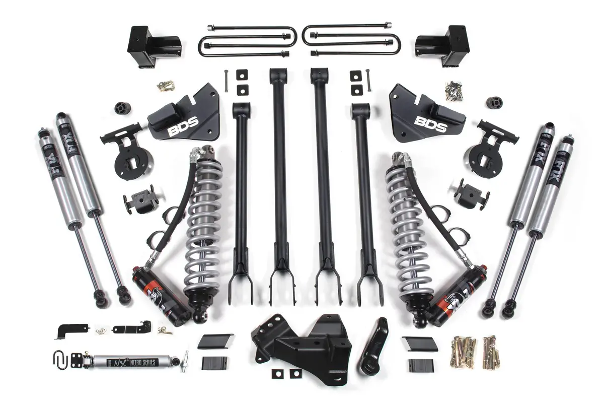 4 Inch Lift Kit W/ 4-Link Fox 2.5 Performance Elite Coil-Over Conversion Ford F350 Super Duty Drw 17-19 4Wd Diesel 1