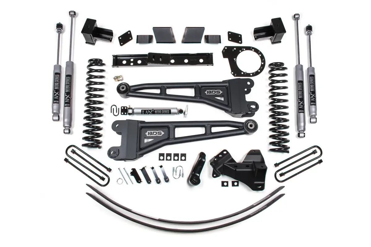 6 Inch Lift Kit W/ Radius Arm Ford F250/F350 Super Duty 17-19 4Wd Diesel 5 Inch Block 2 Leaf Main Fox 2.0 Performance Shocks 1