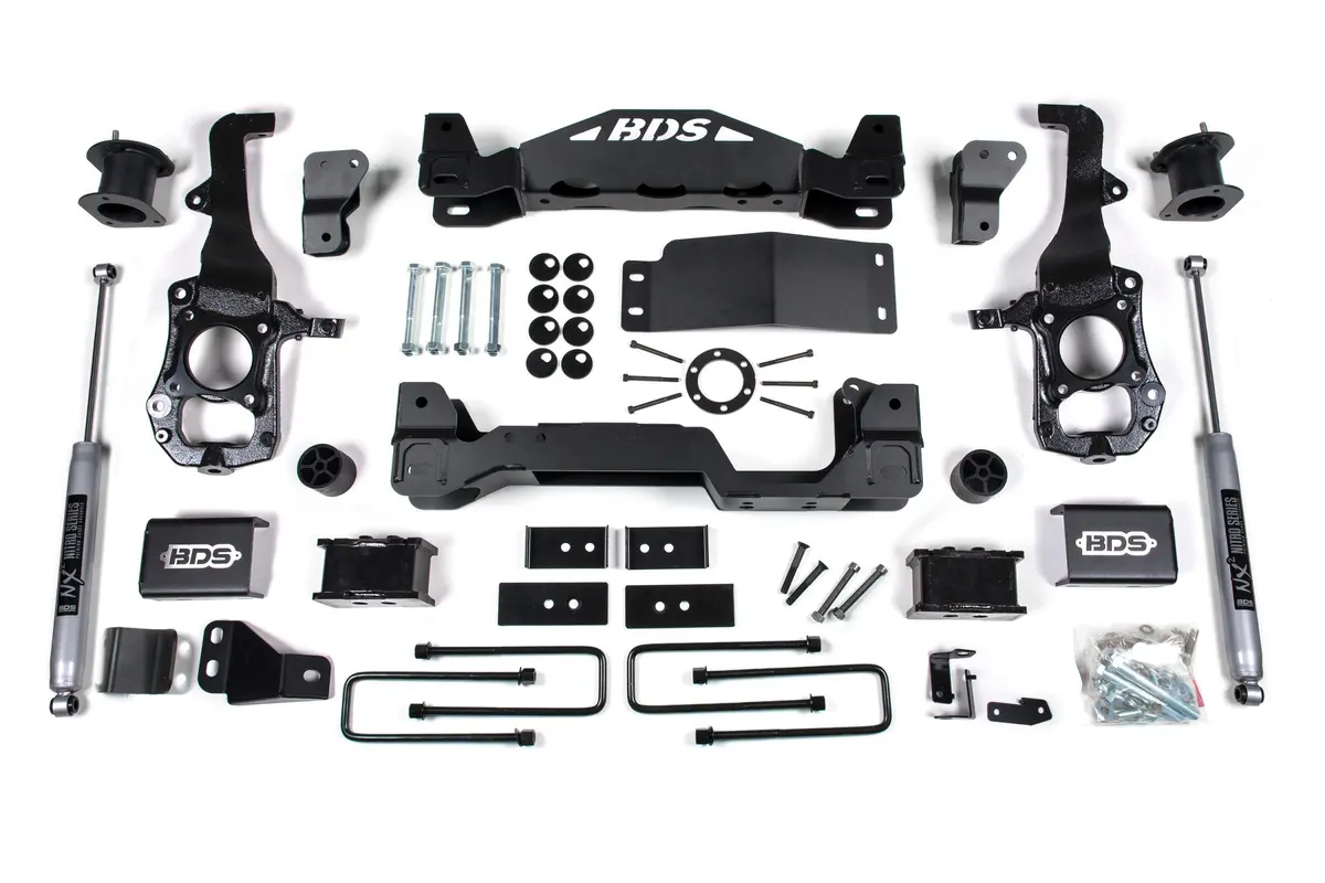 4 Inch Lift Kit Ford F150 21-25 4Wd 3 Inch Block Fox 2.0 Performance Shocks 1