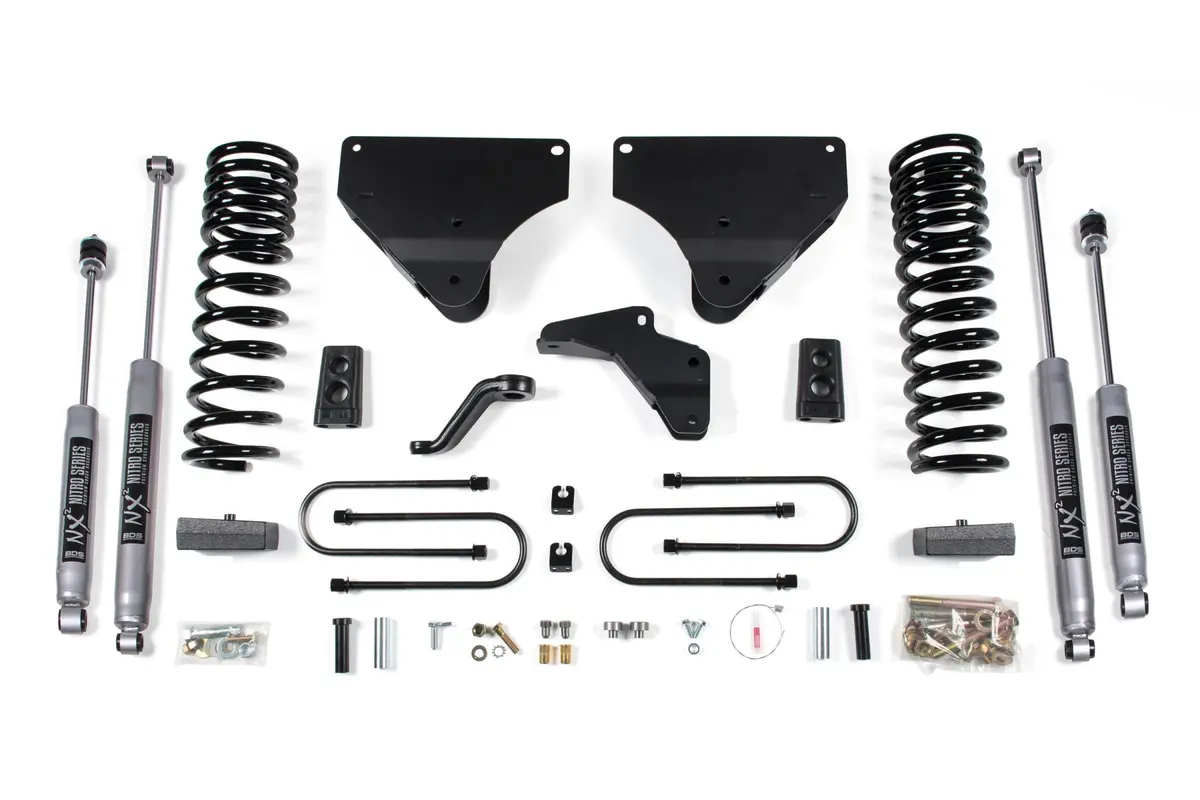 4 Inch Lift Kit Ram 3500 13-18 4Wd Gas 3 Inch Block Fox 2.0 Performance Shocks 1