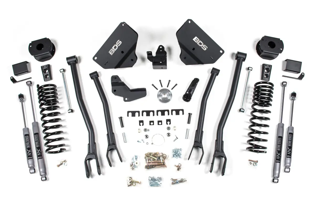 4 Inch Lift Kit W/ 4-Link Ram 2500 W/ Rear Air Ride 14-18 4Wd Diesel Nx2 Nitro Shocks 1