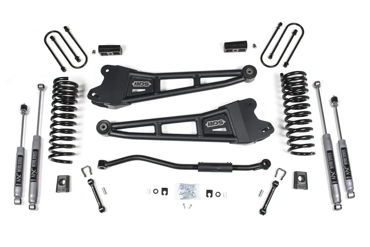 3 Inch Lift Kit W/ Radius Arm Ram 3500 19-24 4Wd Diesel No Factory Rear Overload Leaf Fox 2.5 Performance Elite Shocks 1
