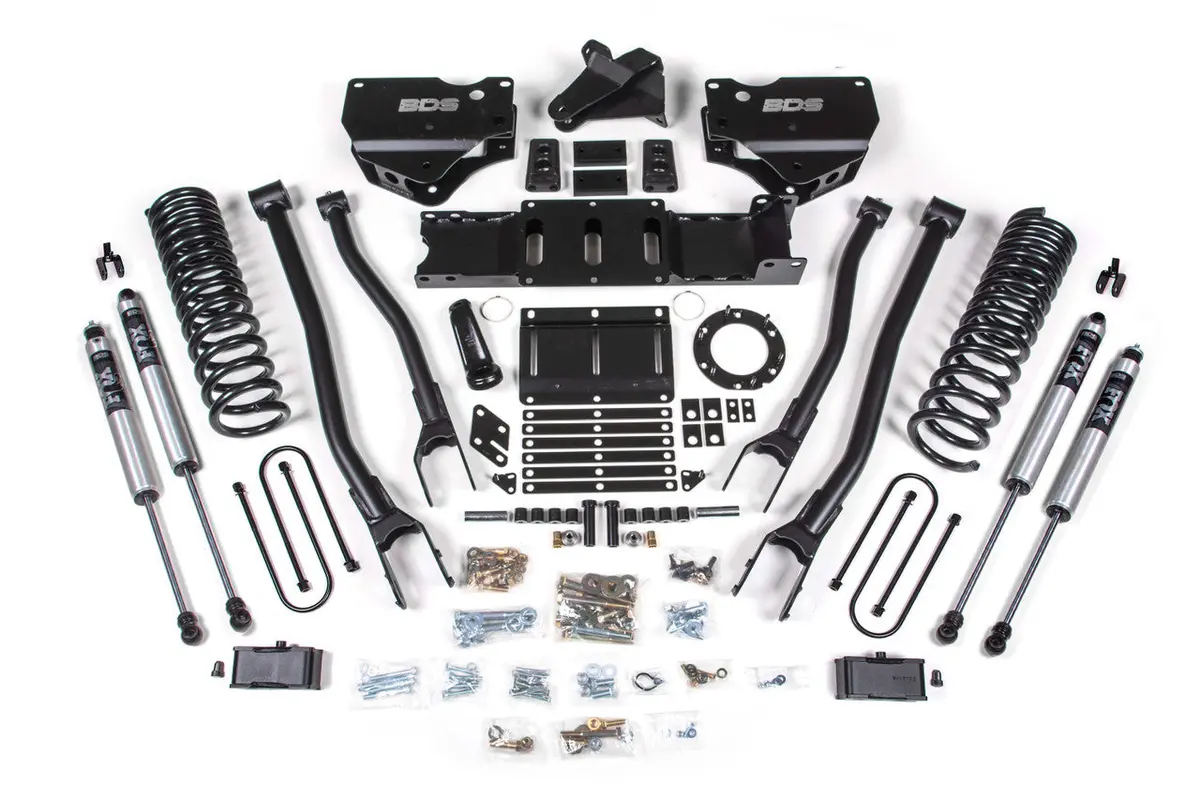 4 Inch Lift Kit W/ 4-Link Ram 3500 19-23 4Wd Gas Without Factory Rear Overload Leaf Fox 2.0 Performance Shocks 1