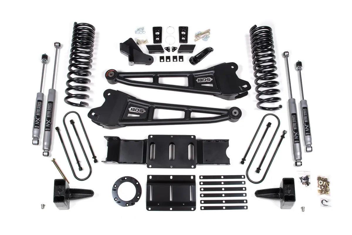 6 Inch Lift Kit W/ Radius Arm Ram 3500 19-24 4Wd Diesel Without Factory Rear Overload Leaf 8 Bolt Nx2 Nitro Shocks 1