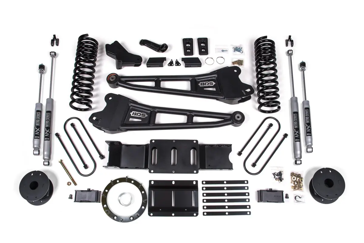 4 Inch Lift Kit W/ Radius Arm Ram 3500 19-23 4Wd Gas With Factory Rear Overload Leaf Nx2 Nitro Shocks 1