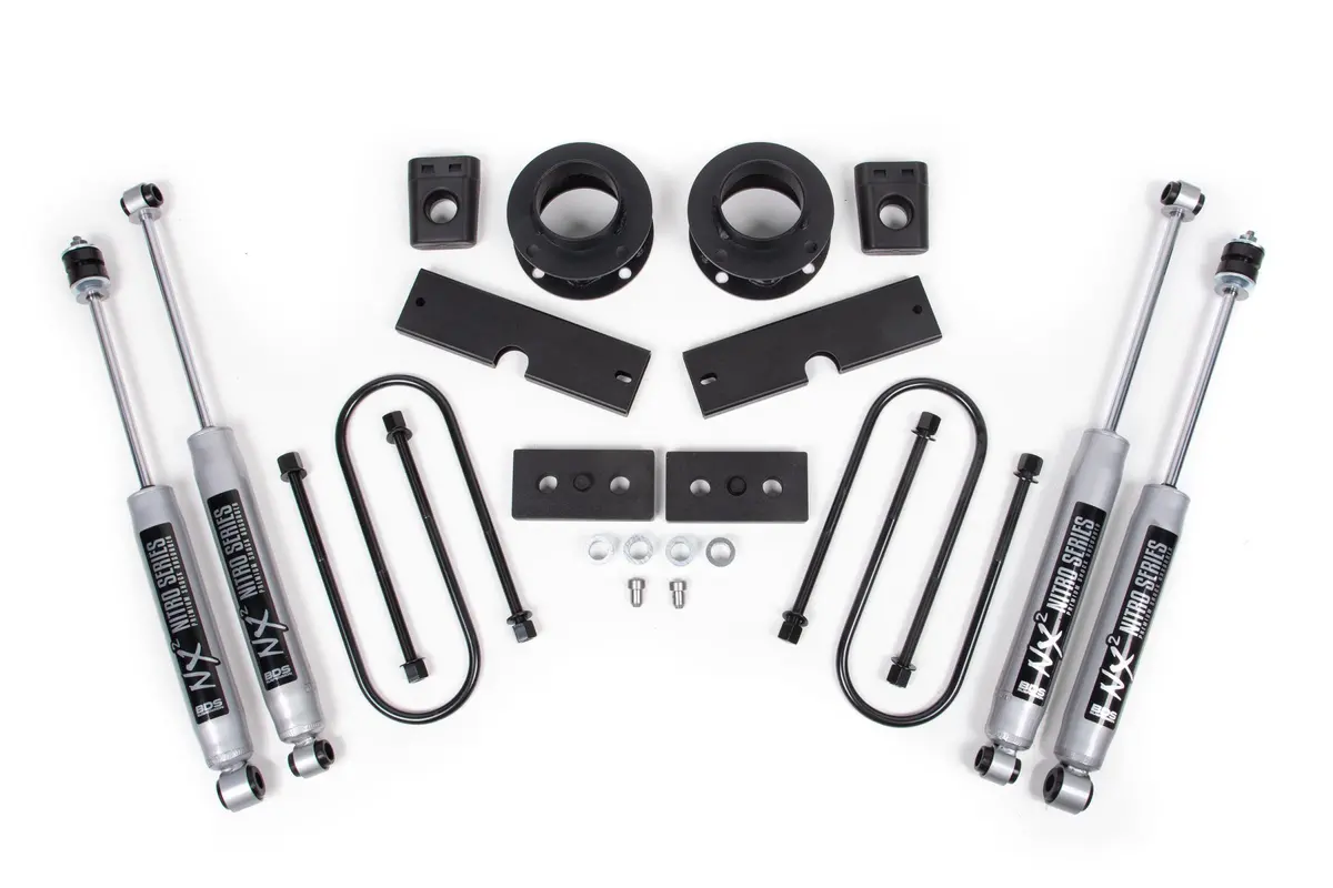 2 Inch Lift Kit Ram 3500 W/ Rear Air Ride 13-23 4Wd Nx2 Nitro Shocks 1