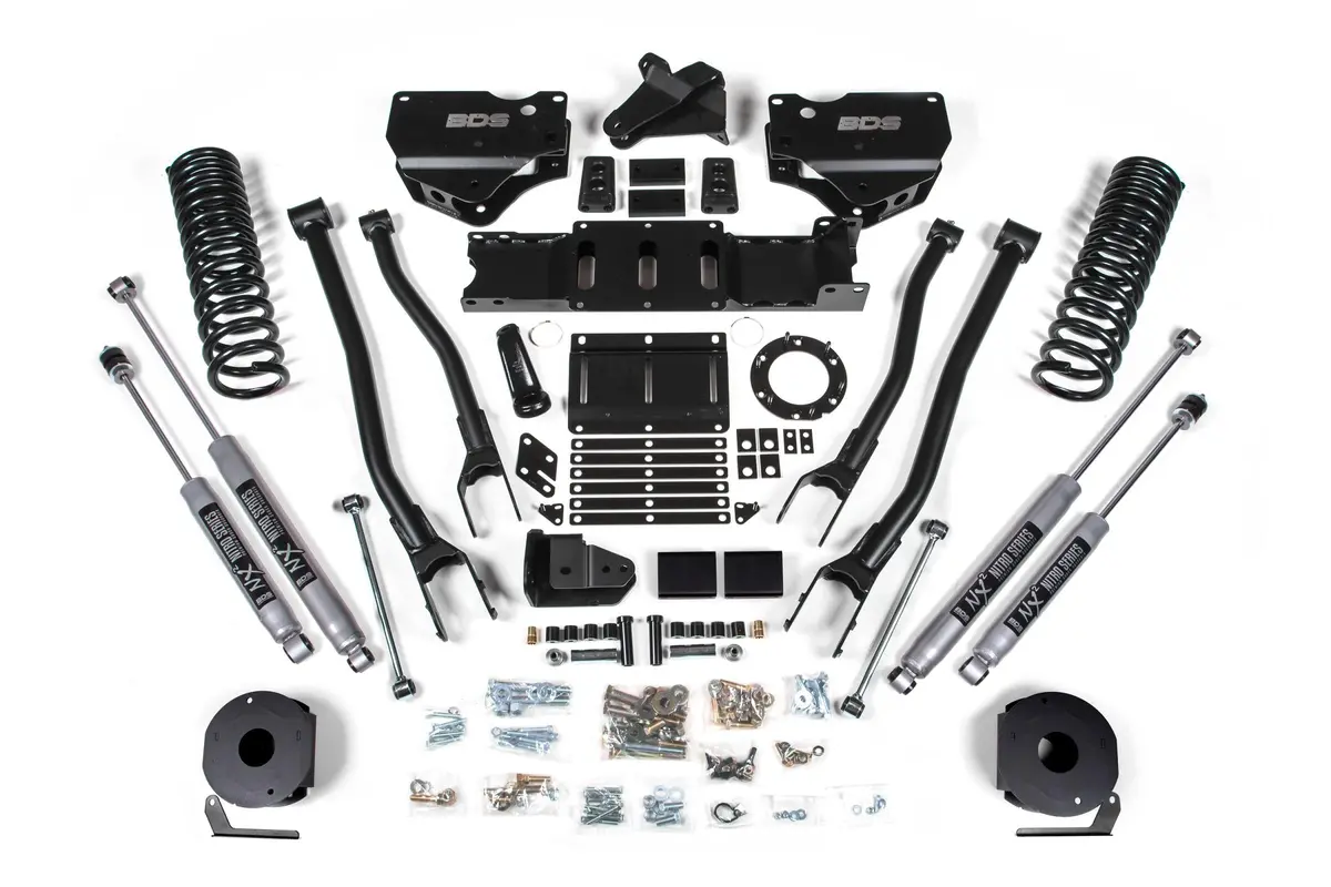 4 Inch Lift Kit W/ 4-Link Ram 2500 W/ Rear Air Ride 19-24 4Wd Diesel Nx2 Nitro Shocks 1