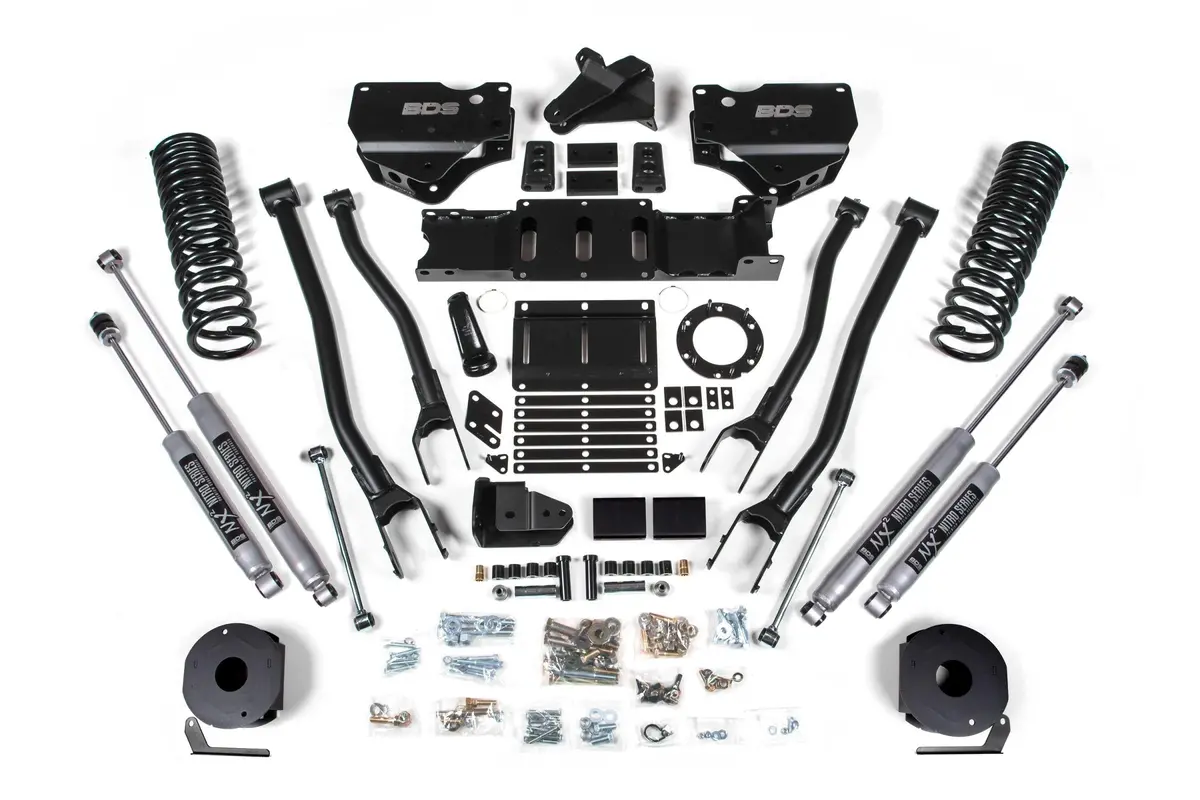 4 Inch Lift Kit W/ 4-Link Ram 2500 W/ Rear Air Ride 19-24 4Wd Gas Nx2 Nitro Shocks 1