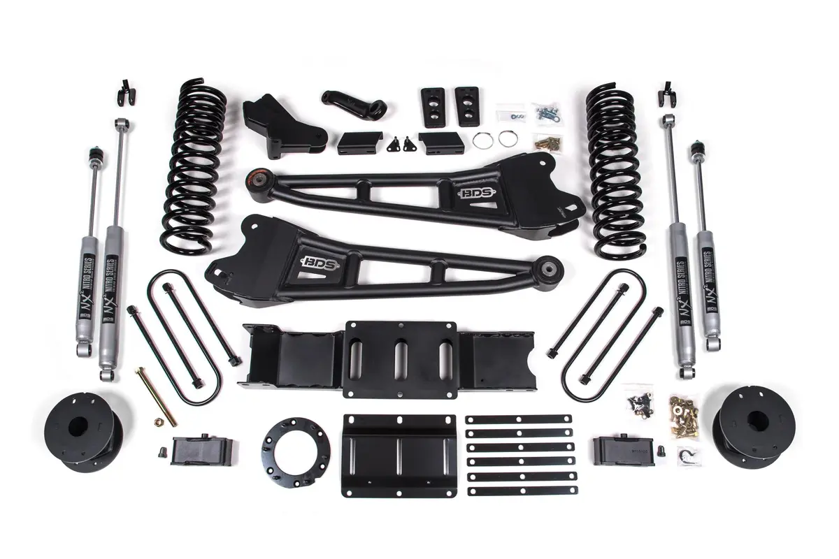 4 Inch Lift Kit W/ Radius Arm Ram 3500 W/ Rear Air Ride 19-24 4Wd Diesel 8 Bolt Nx2 Nitro Shocks 1