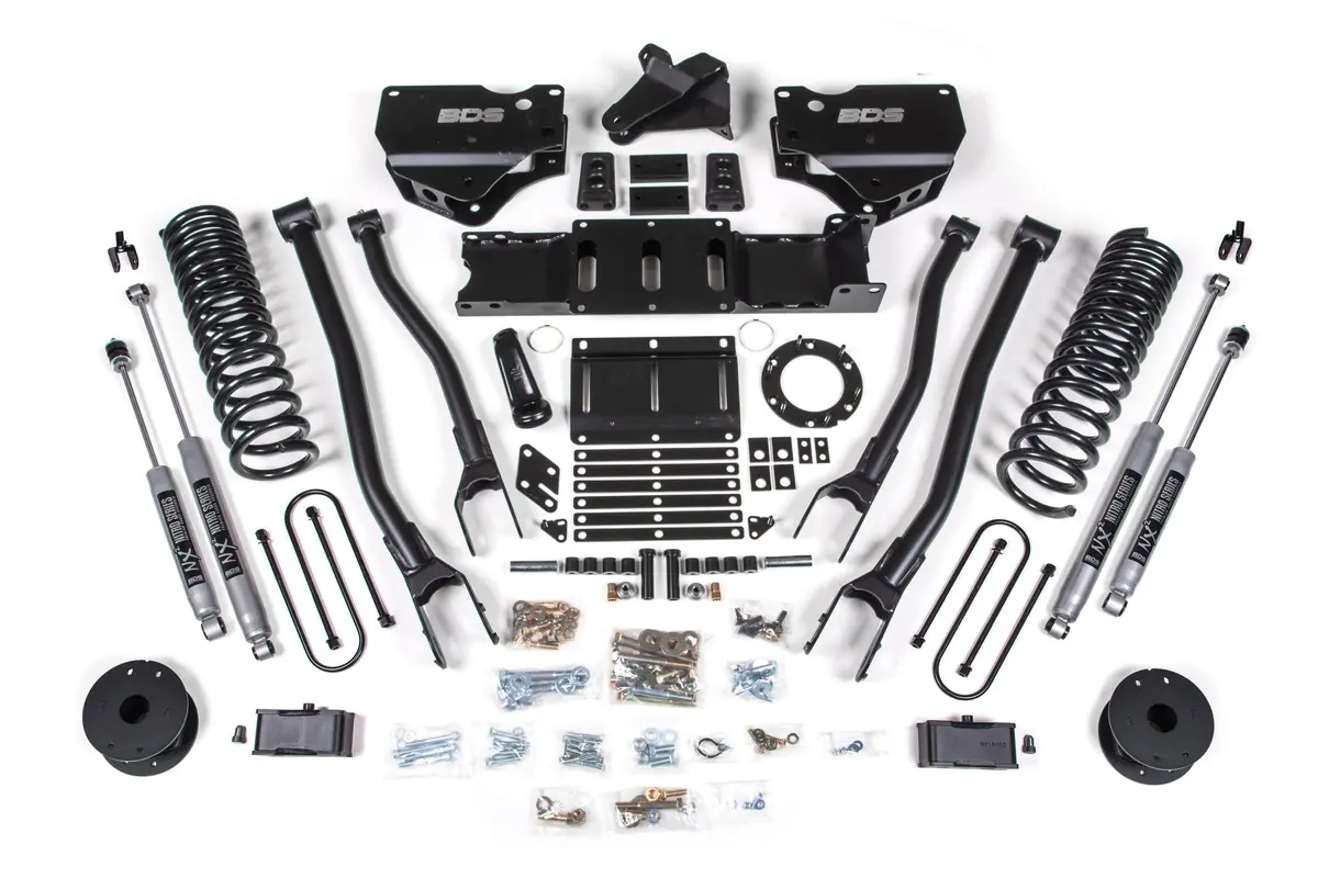 4 Inch Lift Kit W/ 4-Link Ram 3500 W/ Rear Air Ride 19-24 4Wd Diesel 6 Bolt Fox 2.0 Performance Shocks 1
