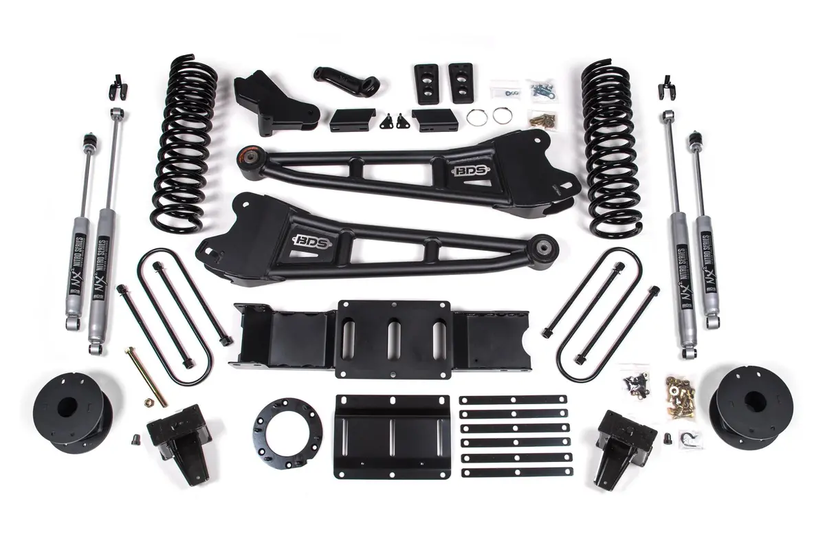 6 Inch Lift Kit W/ Radius Arm Ram 3500 W/ Rear Air Ride 19-24 4Wd Diesel 6 Bolt Nx2 Nitro Shocks 1