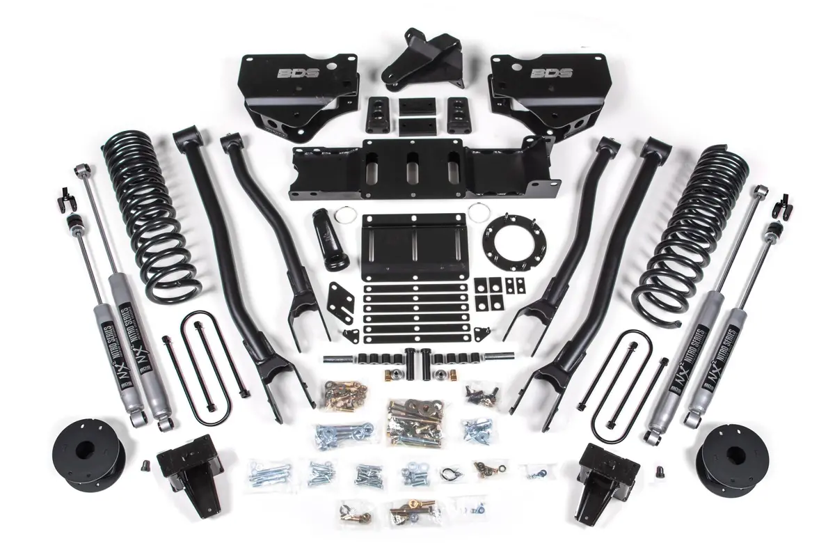 6 Inch Lift Kit W/ 4-Link Ram 3500 W/ Rear Air Ride 19-24 4Wd Diesel 8 Bolt Fox 2.0 Performance Shocks 1