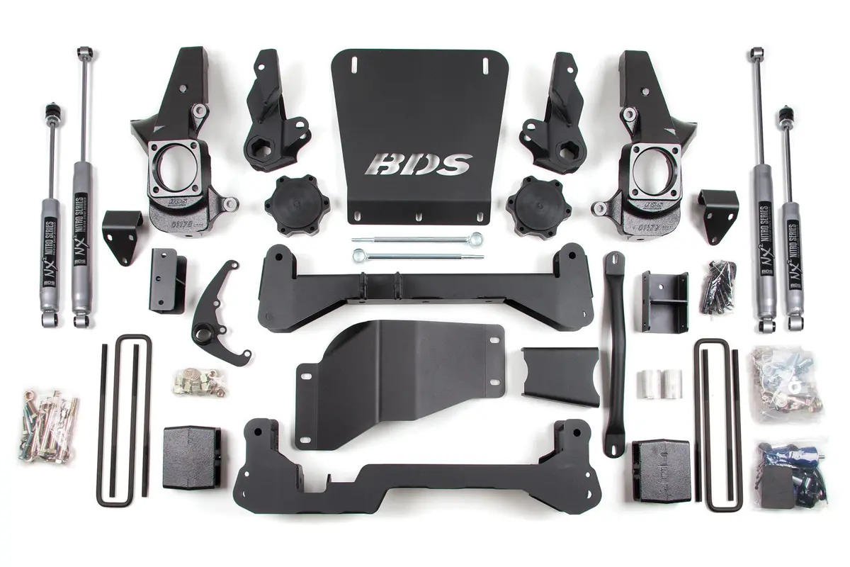 7 Inch Lift Kit Silverado/Sierra 2500Hd/3500 01-10 4Wd Narrow Track Knuckle 5 Inch Block Nx2 Nitro Shocks 1