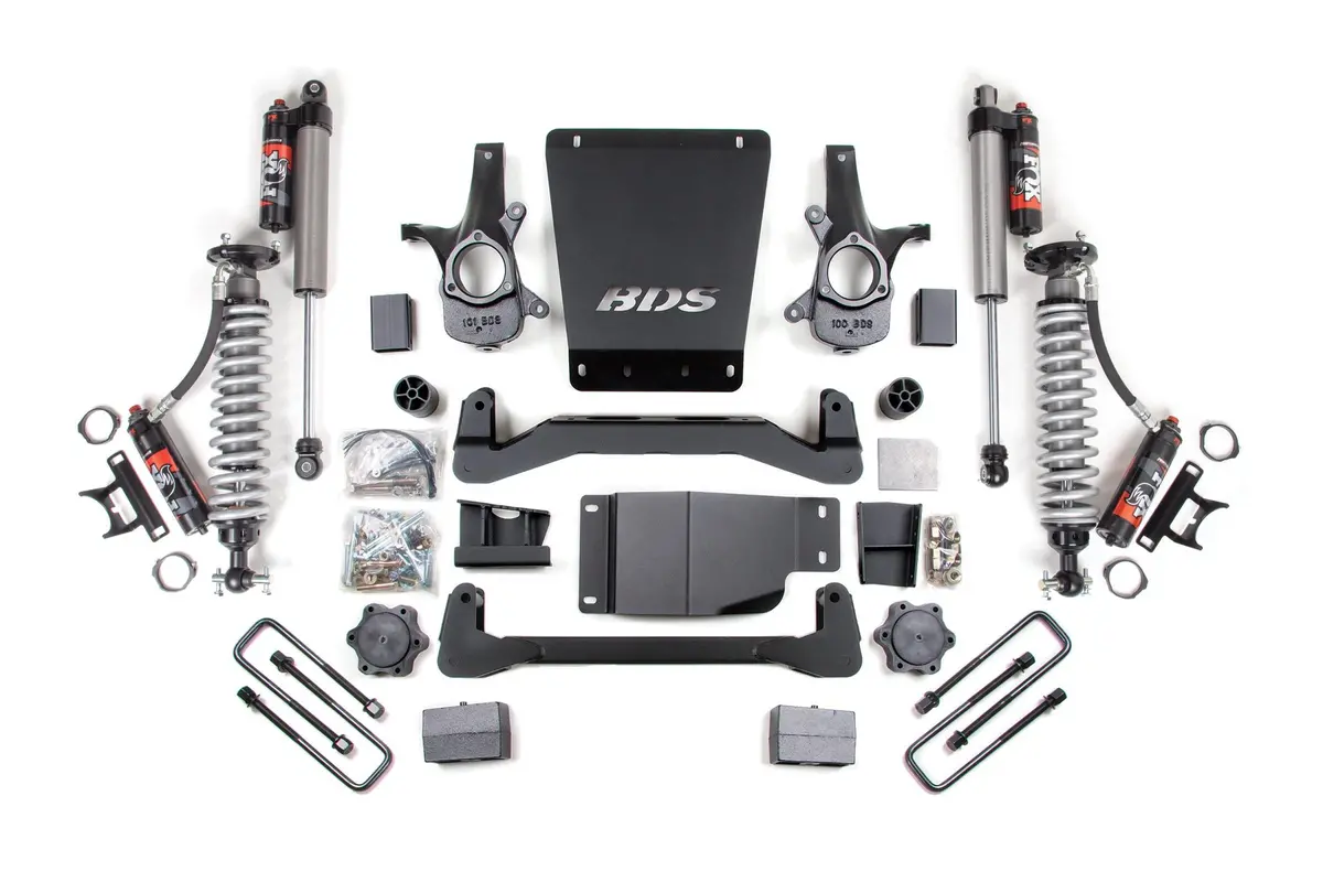 4 Inch Lift Kit Fox 2.5 Performance Elite 5 Inch Block Lift Coil-Over 07-13 Silverado/Sierra 1500 4Wd Bds Suspension 1