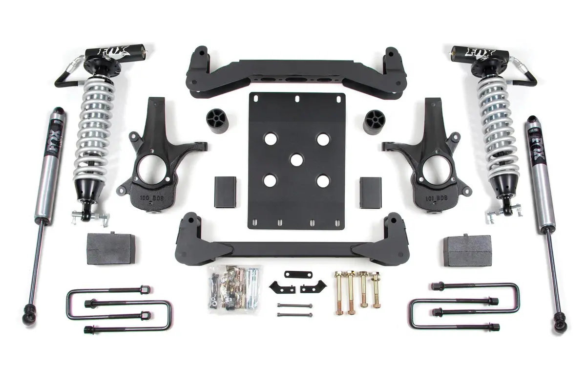 4 Inch Lift Kit Fox 2.5 Coil-Over Leaf Springs Silverado/Sierra 1500 07-13 2Wd Fox 2.5 Performance Shocks 1