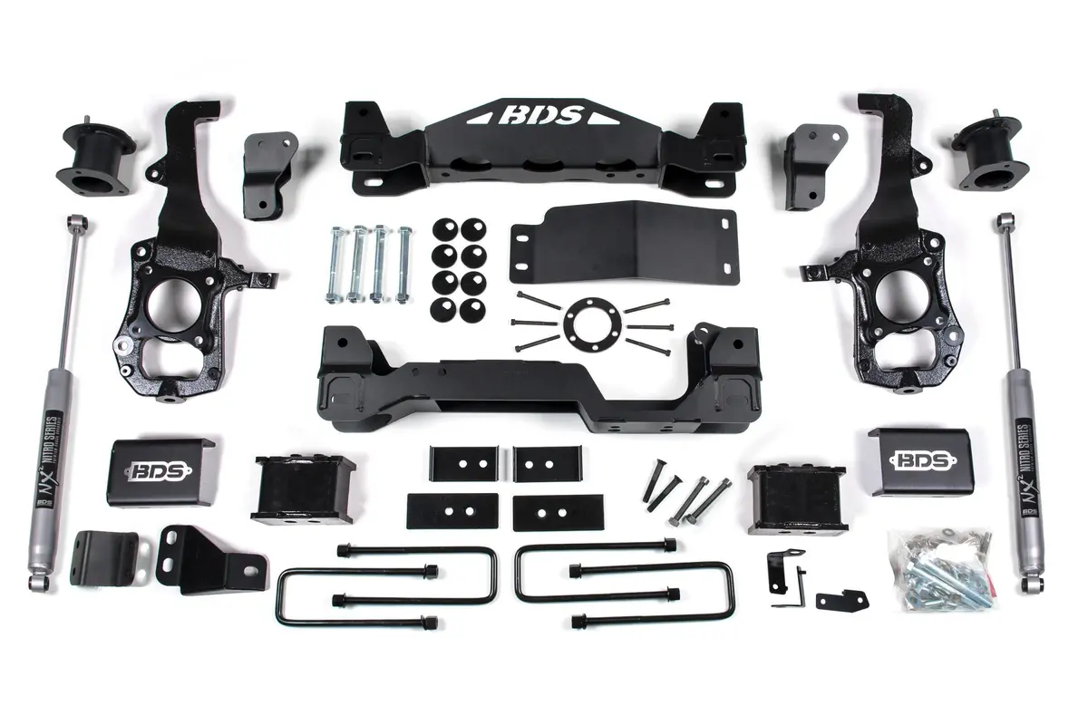 6 Inch Lift Kit Ford F150 21-25 4Wd 5 Inch Block Kit Fox 2.0 Performance Shock 1