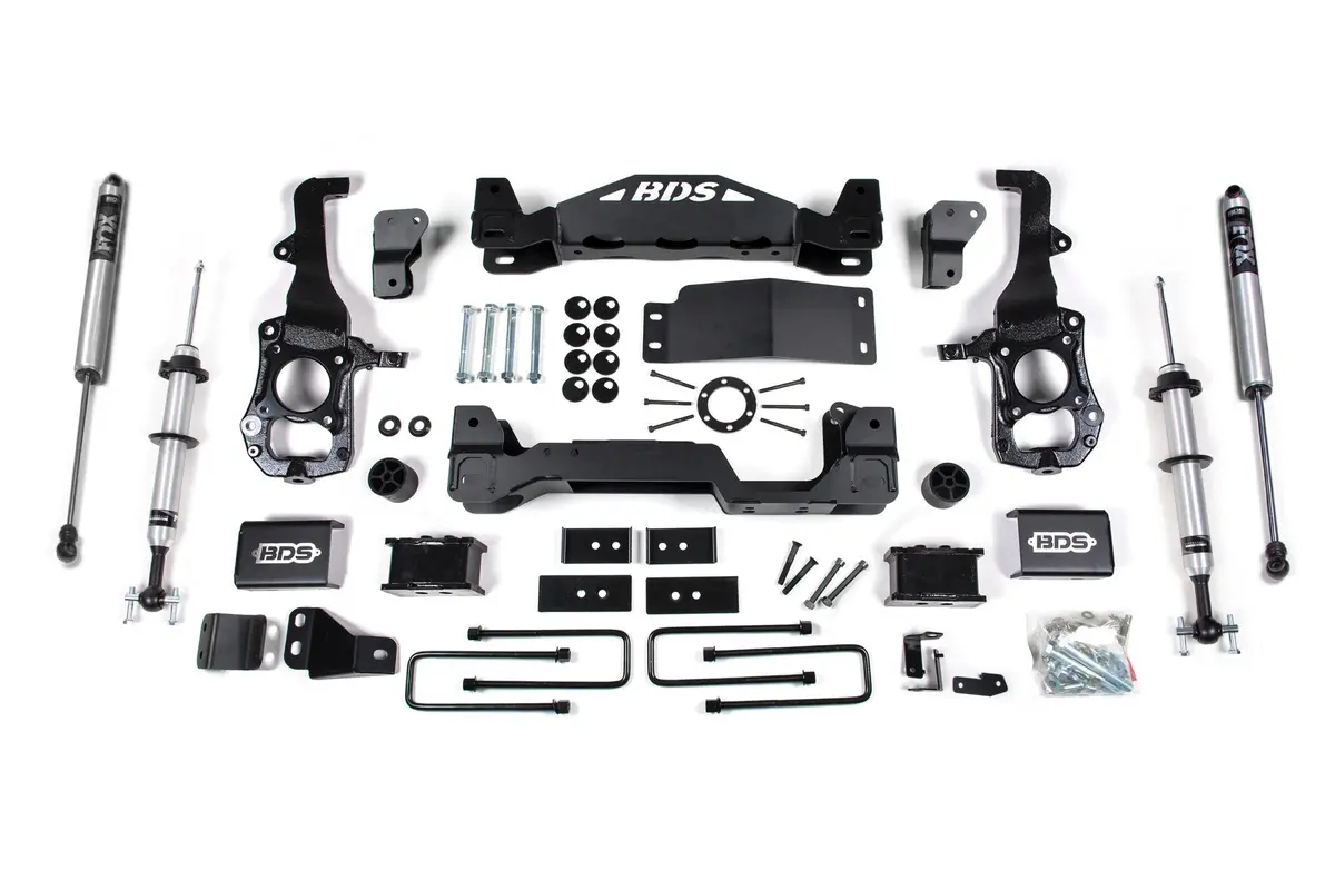 4 Inch Lift Kit Fox 2.0 Strut Ford F150 21-24 4Wd 1 Inch Block Fox 2.0 Performance Shocks 1