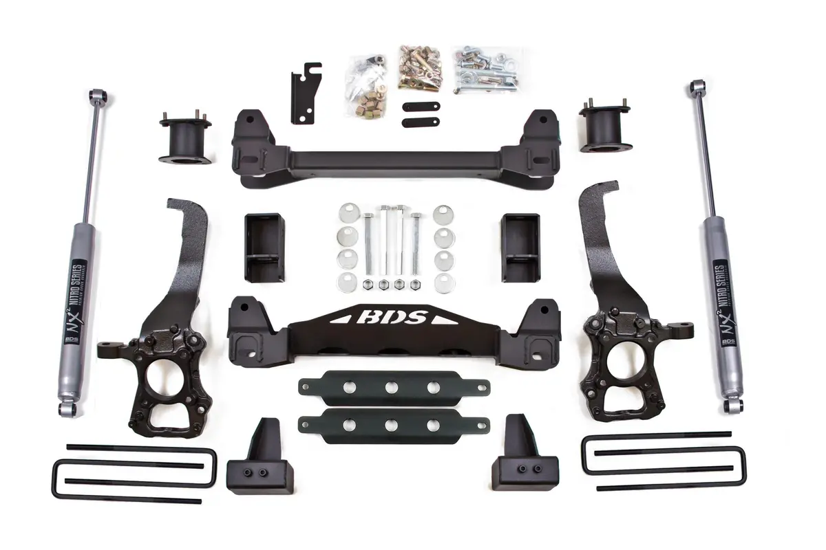 4 Inch Lift Kit Ford F150 15-20 2Wd 3 Inch Block Kit Fox 2.0 Performance Shocks 1