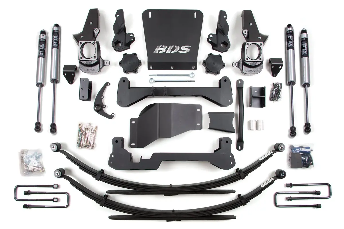 7 Inch Lift Kit Silverado/Sierra 2500Hd/3500 01-10 4Wd Standard Knuckle Leaf Springs Fox 2.0 Performance 1