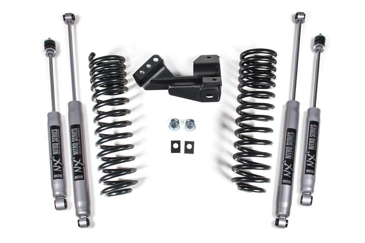 1-2 Inch Leveling Kit Performance Spring Ford F250/F350 Super Duty 1 Inch Lift 17-19 2 Inch Lift: 20-23 4Wd Diesel & Gas Fox 2.0 Performance Shocks 1