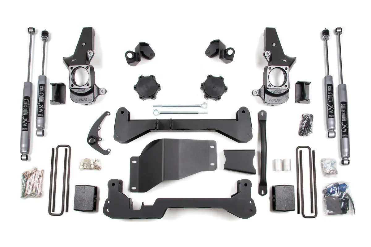 4.5 Inch Lift Kit Silverado/Sierra 2500Hd/3500 01-10 Srw 4Wd Standard Knuckle Fox 2.0 Performance Shocks 1