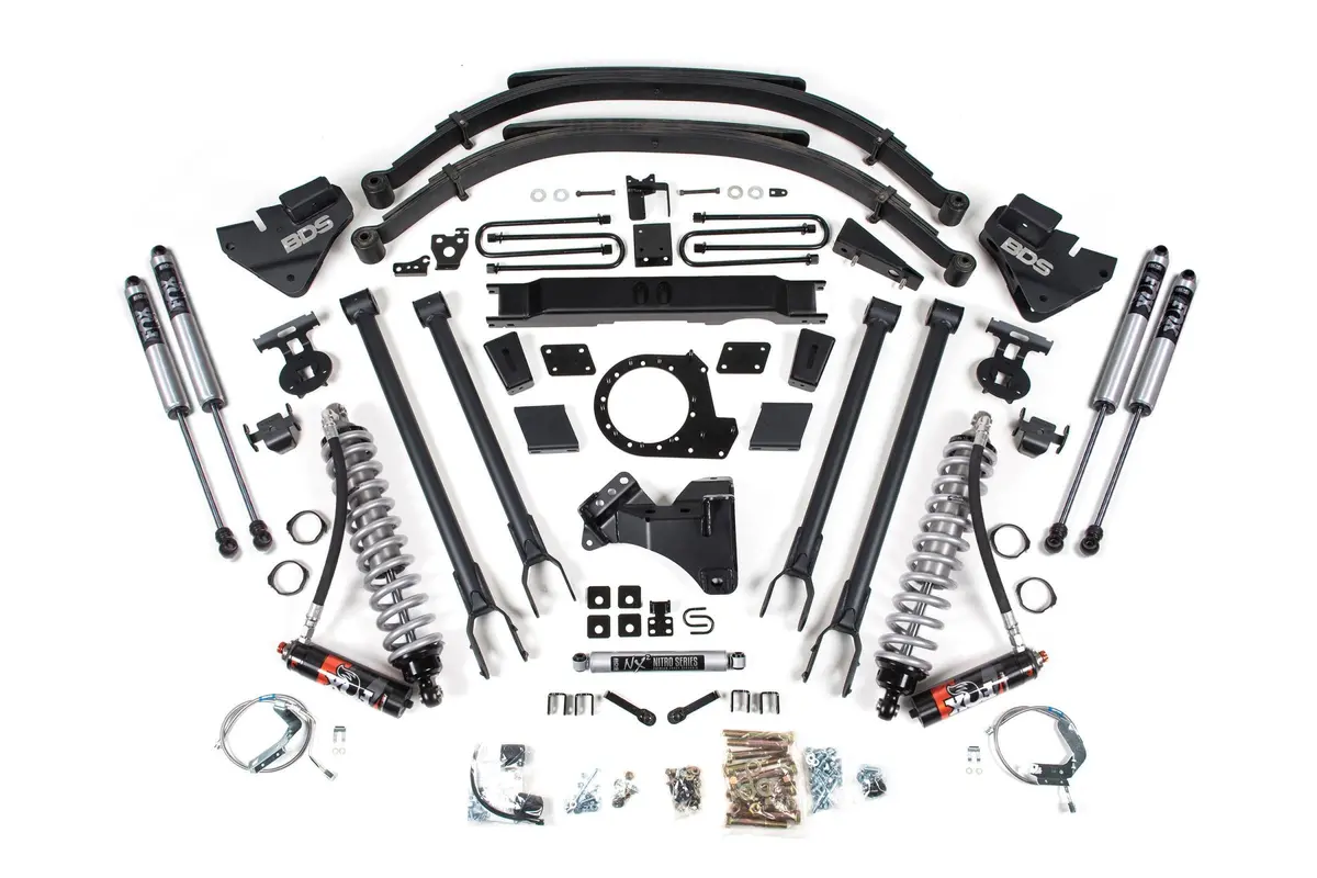 9 Inch Inch Lift Kit W/ 4-Link Fox 2.5 Performance Elite Coil-Over Conversion Ford F250/F350 Super Duty 20-22 4Wd Diesel 1