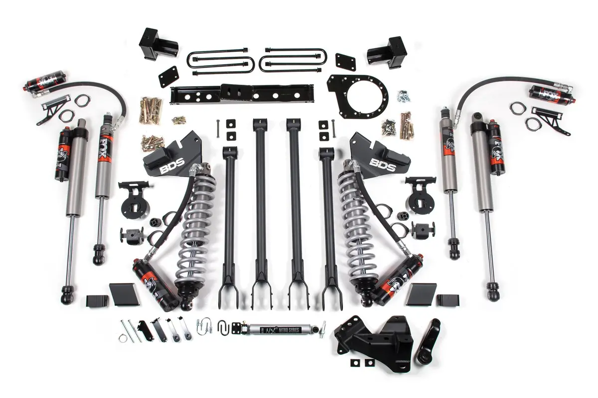 6 Inch Lift Kit W/ 4-Link Fox 2.5 Performance Elite Coil-Over Conversion Ford F250/F350 Super Duty 17-19 4Wd Diesel Block Kit 1