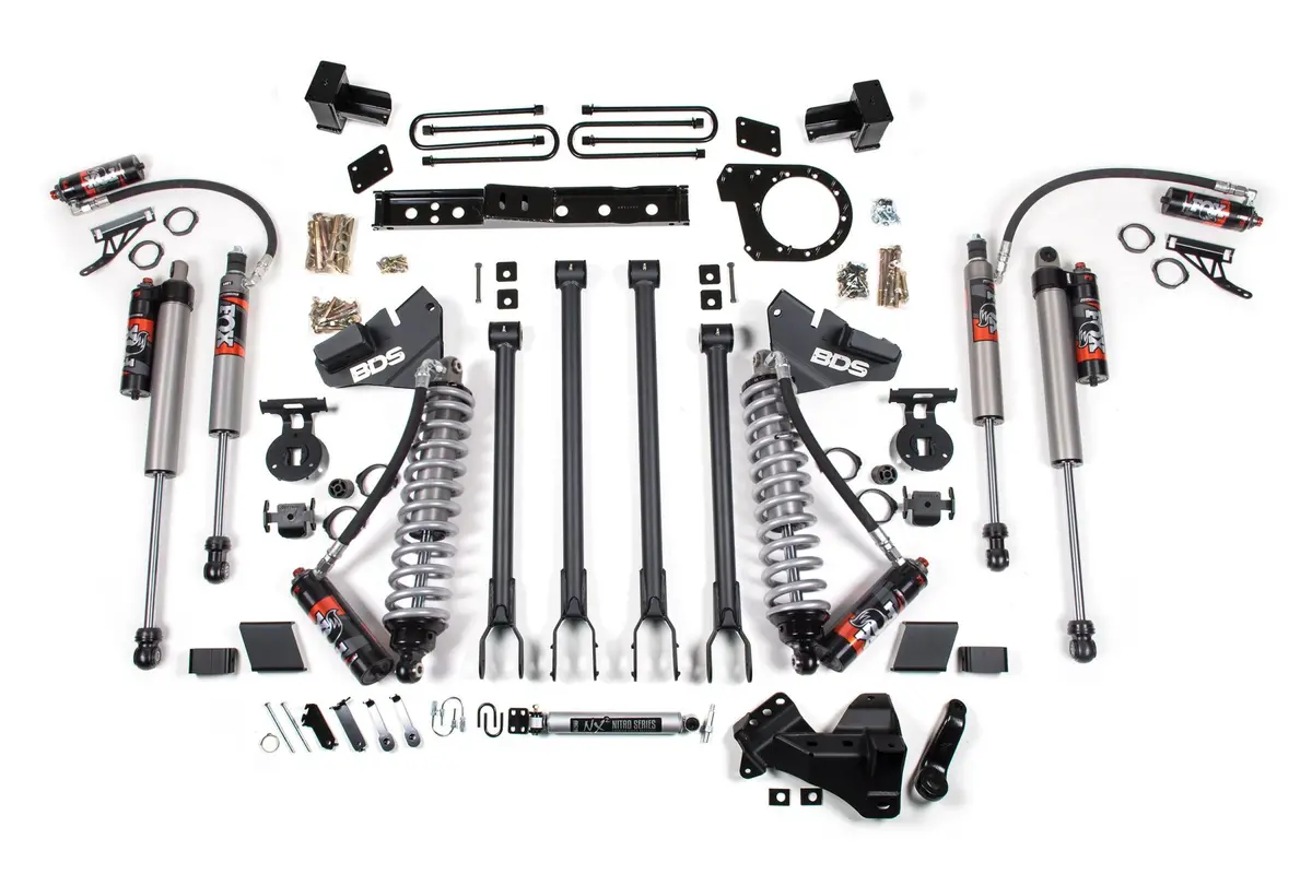 7 Inch Lift Kit W/ 4-Link Fox 2.5 Performance Elite Coil-Over Conversion Ford F250/F350 Super Duty 20-22 4Wd Diesel Block Kit 1