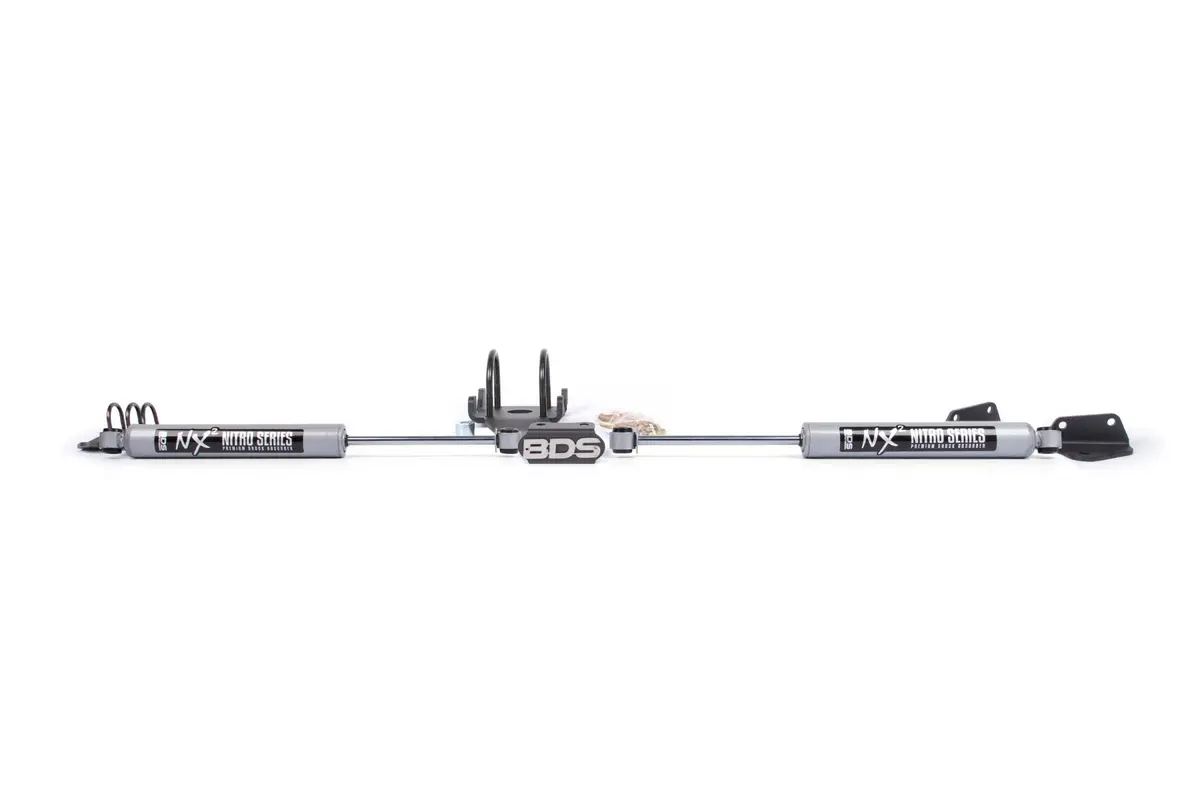 Dual Steering Stabilizer Kit W/ Nx2 Shocks Dodge Ram 2500/3500 09-13 4Wd T-Style Steering 1