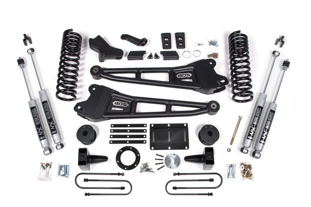 5.5 Inch Lift Kit W/ Radius Arm Ram 3500 W/ Rear Air Ride 13-18 4Wd Gas Nx2 Nitro Shocks 1