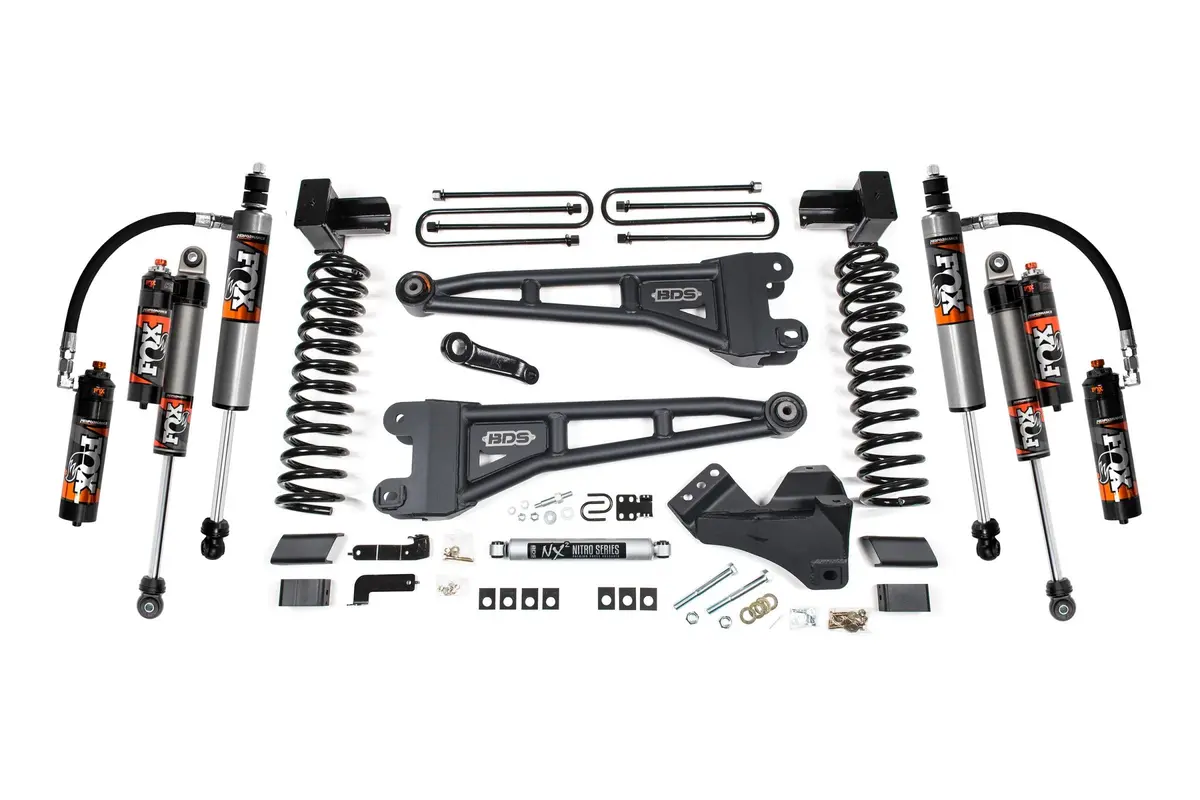 5 Inch Lift Kit W/ Radius Arm Ford F250/F350 Super Duty 23-24 4Wd Diesel 5 Inch Block With 3 Leaf Main Fox 2.5 Performance Elite 1