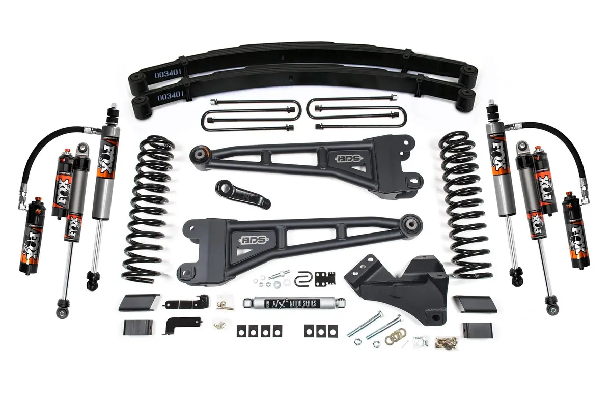 4 Inch Lift Kit W/ Radius Arm Ford F250/F350 Super Duty 17-19 4Wd Diesel Leaf Springs Fox 2.5 Performance Elite Shocks 1