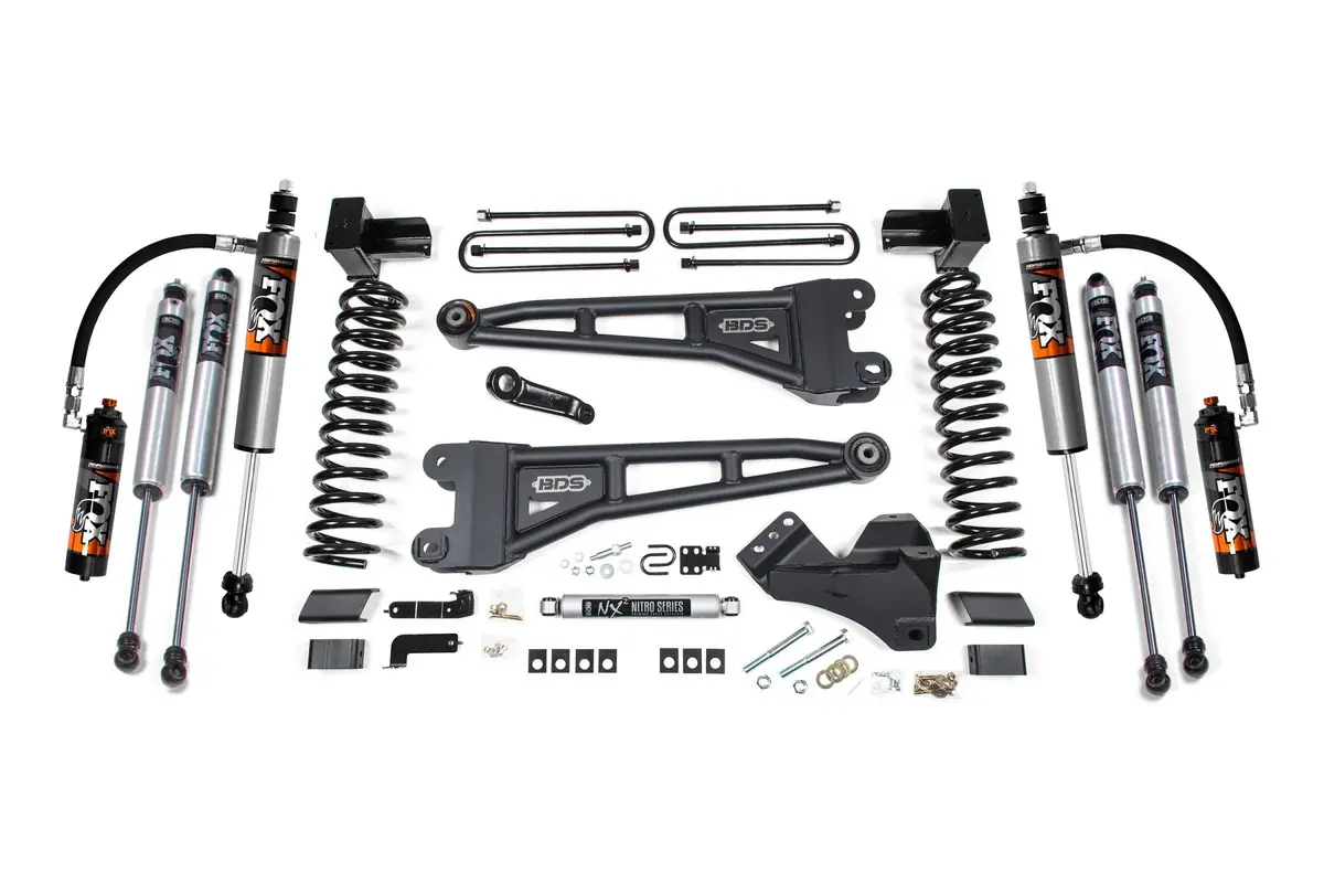 5 Inch Lift Kit W/ Radius Arm Ford F250/F350 Super Duty 23-24 4Wd Diesel 5 Inch Block With 2 Leaf Main Fox 2.5 Performance Elite 1