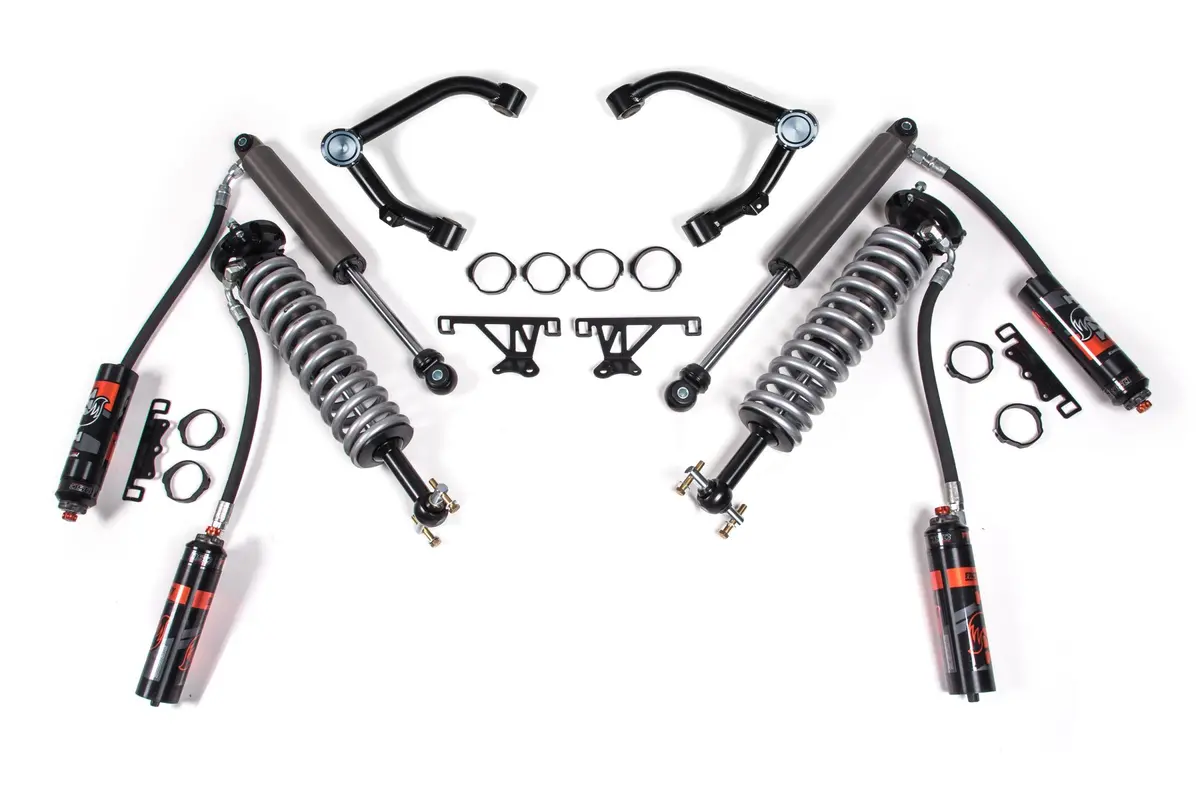 2 Inch Lift Kit Fox 2.5 Coil-Over Silverado/Sierra 1500 07-18 4Wd Cast Steel Corntrol Arm Fox 2.5 Piggbak Dsc 1