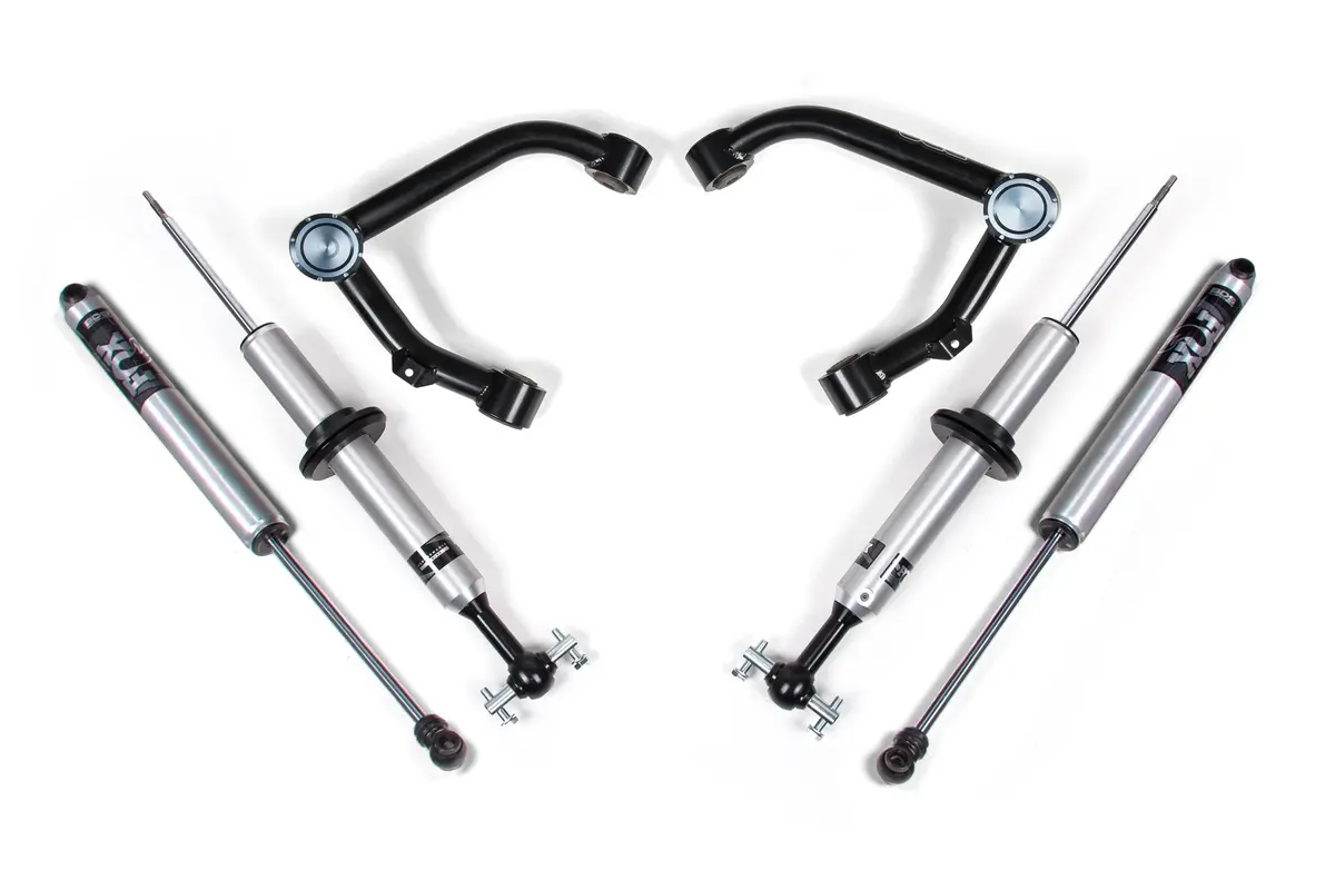 2 Inch Lift Kit Fox 2.0 Snap Ring Strut Silverado/Sierra 1500 14-18 4Wd Cast Steel Control Arm Fox 2.0 Performance Shocks 1