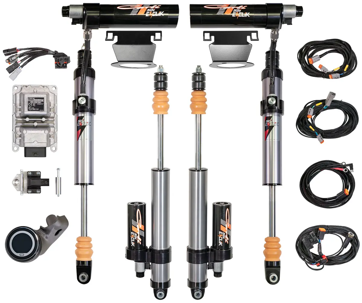 14-18 Ram 2500 4X4 Diesel Eventure 2.5 Inch Rr Front & Rear Shock Package 3.25 Inch Lift Res Mounts & Brake Line Tabs Carli Suspension 1
