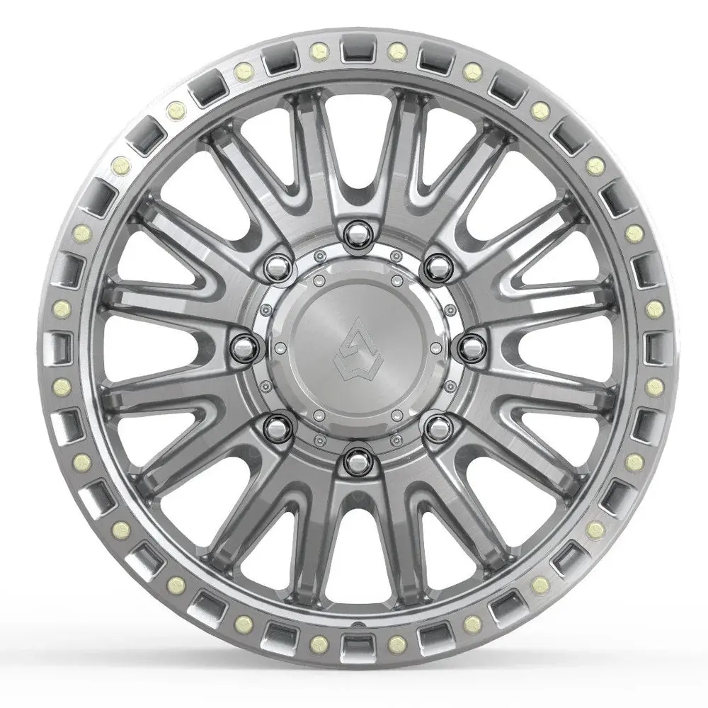 22X8.25 Arena A103 Dually Mission Front Gloss Silver Machined Wheel 8X200 (+105Mm) 1